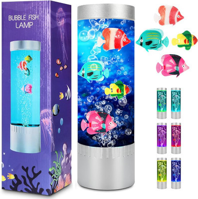 چراغ خواب آکواریومی ماهی مصنوعی LED مدل Bubble Fish Lamp
