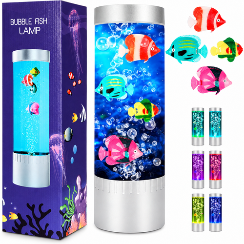 چراغ خواب آکواریومی ماهی مصنوعی LED مدل Bubble Fish Lamp